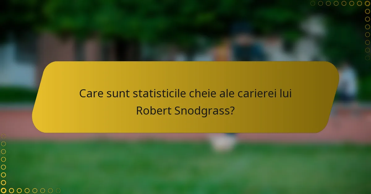 Care sunt statisticile cheie ale carierei lui Robert Snodgrass?