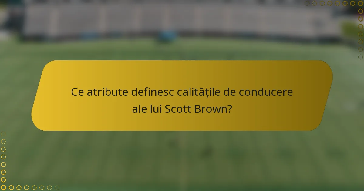 Ce atribute definesc calitățile de conducere ale lui Scott Brown?